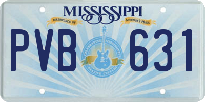 MS license plate PVB631