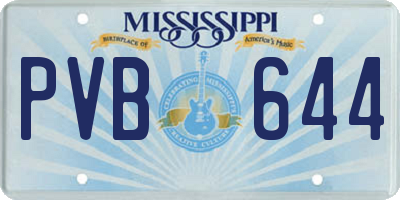 MS license plate PVB644