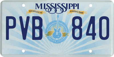 MS license plate PVB840