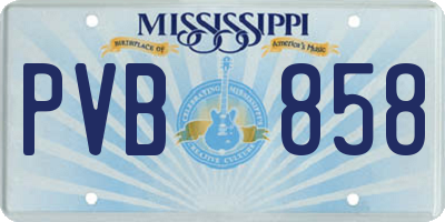 MS license plate PVB858