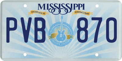 MS license plate PVB870