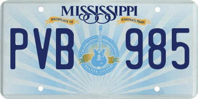 MS license plate PVB985