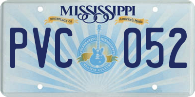 MS license plate PVC052