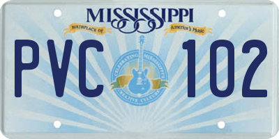 MS license plate PVC102