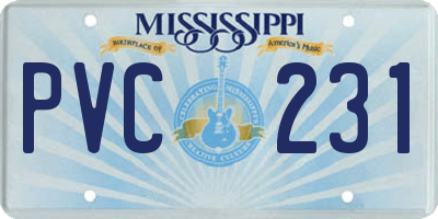 MS license plate PVC231