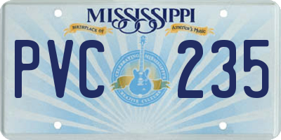 MS license plate PVC235