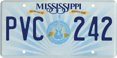 MS license plate PVC242