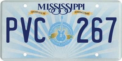 MS license plate PVC267