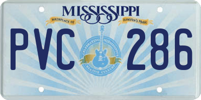 MS license plate PVC286