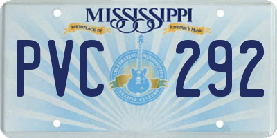MS license plate PVC292