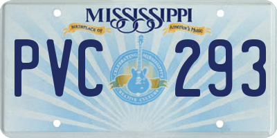 MS license plate PVC293