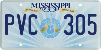 MS license plate PVC305