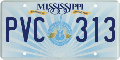 MS license plate PVC313