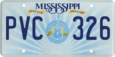 MS license plate PVC326