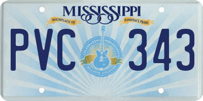 MS license plate PVC343