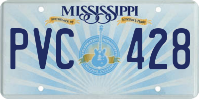 MS license plate PVC428