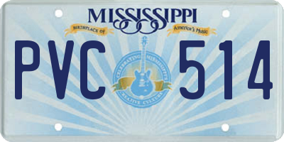 MS license plate PVC514