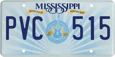MS license plate PVC515