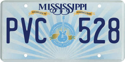 MS license plate PVC528