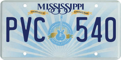 MS license plate PVC540