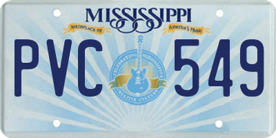 MS license plate PVC549