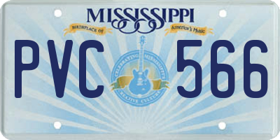 MS license plate PVC566
