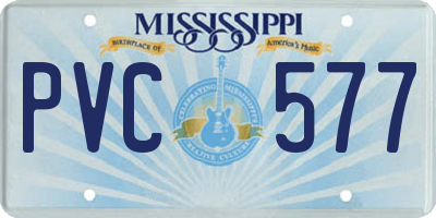 MS license plate PVC577
