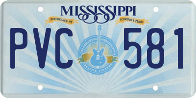 MS license plate PVC581
