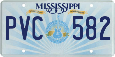 MS license plate PVC582