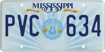 MS license plate PVC634