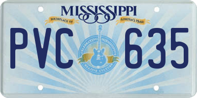 MS license plate PVC635
