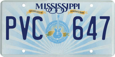 MS license plate PVC647