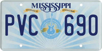 MS license plate PVC690