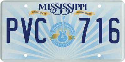 MS license plate PVC716
