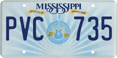 MS license plate PVC735