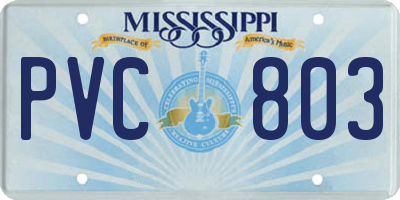 MS license plate PVC803