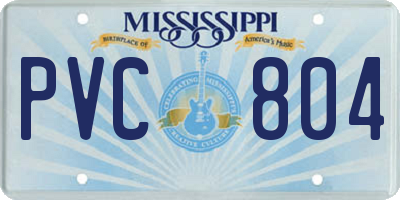 MS license plate PVC804