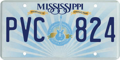 MS license plate PVC824