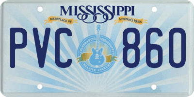 MS license plate PVC860