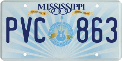 MS license plate PVC863
