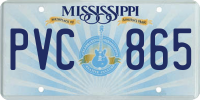 MS license plate PVC865