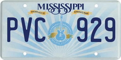 MS license plate PVC929