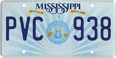 MS license plate PVC938