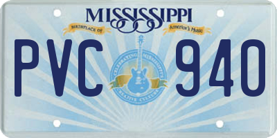 MS license plate PVC940