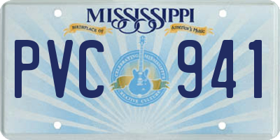 MS license plate PVC941