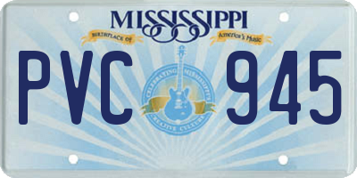 MS license plate PVC945