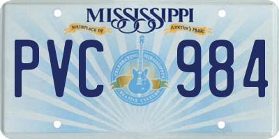 MS license plate PVC984