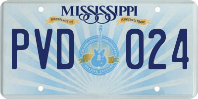 MS license plate PVD024