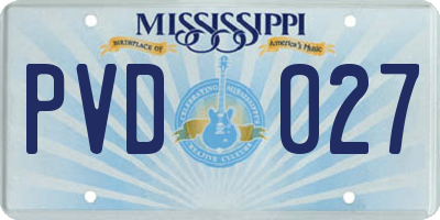 MS license plate PVD027