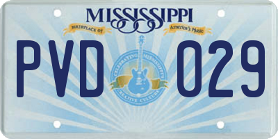 MS license plate PVD029